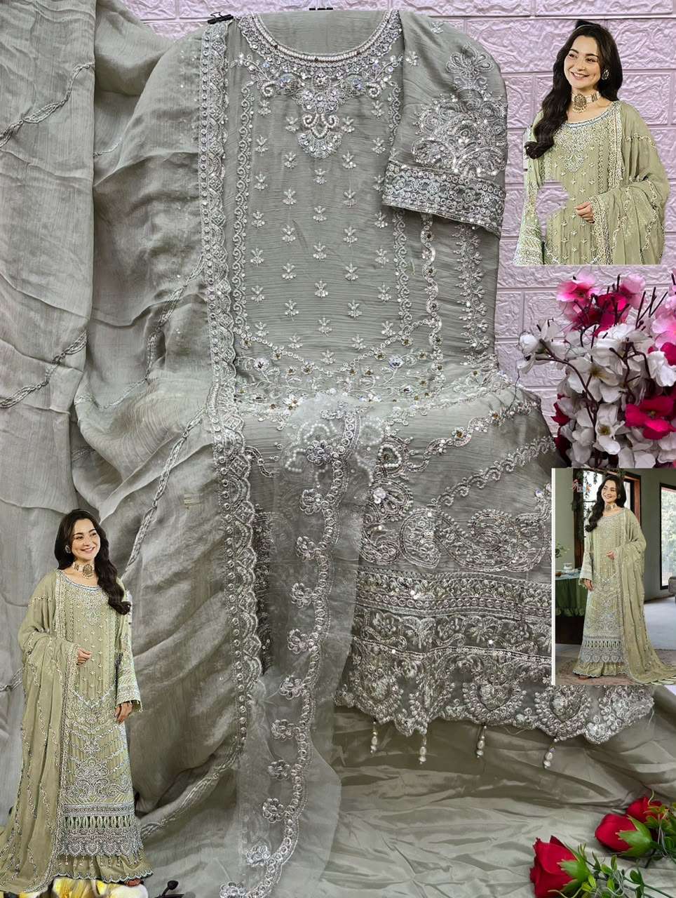SHREE FABS SF 5627 COLOR CHIFFON EMBROIDERY PAKISTANI OUTFIT UNSTITCH SET DEALER